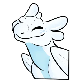 💙 dragon, dessin animé, autocollant, blanc, mignon, animal, fantaisie telegram sticker