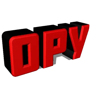 🤣 OPY texto, letra, rojo whatsapp sticker
