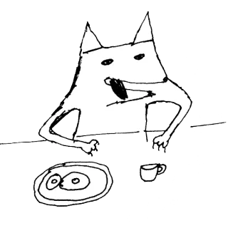 😬 animal, fox, breakfast, eggs, cup, cartoon telegram sticker