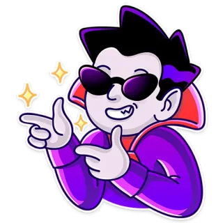 👈 Dracula vampire, cartoon, dracula, monster, halloween, sticker telegram sticker