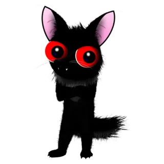 😠 кот, мультфильм, черный кот, животное, милый, существо whatsapp sticker