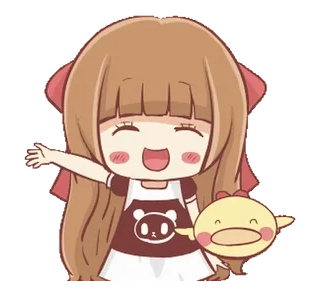 🍞 Мультфильм, Чиби, Аниме, Милый, Девушка, Каваи, Утка telegram sticker
