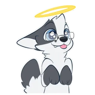 👼 犬, 天使, 光輪, 漫画, 可愛い telegram sticker