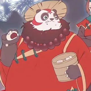 🦄 panda, chinese, food, animal, cute, cartoon telegram sticker