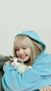 🤗 Lisa кот, женщина, улыбка, человек, девушка telegram sticker