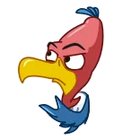 🤔 burung bangkai, burung, kartun, binatang, stiker whatsapp sticker
