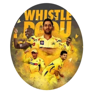 🏆 WHISTLE PODU Cricket, Sport, Squadra, Chennai Super Kings, MS Dhoni telegram sticker