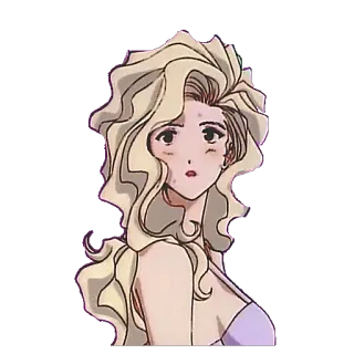 😚 anime, woman, blonde, cartoon telegram sticker