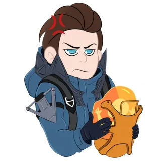 💢 卡通, 角色, 生气, 电子游戏, 动画, 科幻, 手套 telegram sticker