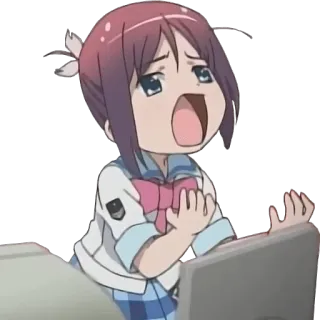 😩 anime, girl, chibi, crying, shocked, expression telegram sticker