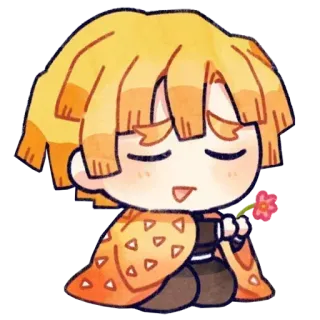 ❣️ Zenitsu Agatsuma Demon Slayer Anime, Demon Slayer, Zenitsu, Kawaii, Niedlich, Chibi telegram sticker
