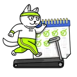 🏃‍♂️ cat, exercise, fitness, workout, treadmill, schedule, calendar telegram sticker