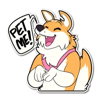 🐶 PET ME! corgi, pies, zwierzę, słodki, kreskówka, zwierzę telegram sticker