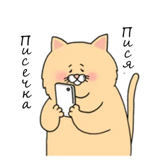 😳 cat, animal, cartoon, cute, phone, selfie telegram sticker