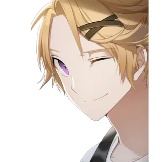 😉 Yoosung Kim Mystic Messenger Anime, Yoosung, Mystic Messenger, Videojuego, Pelo rubio, Guiño telegram sticker