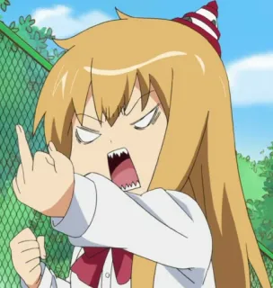 🖕 Anime, Doigt d'honneur, Offensant, Dessin animé, En colère telegram sticker