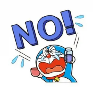 😩 Doraemon NO! doraemon, không, khóc, từ chối, anime, phim hoạt hình whatsapp sticker