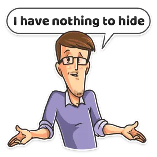 🤷 I have nothing to hide Dibujo animado, Hombre, Gafas, Expresión, Gesto, Nada que ocultar telegram sticker
