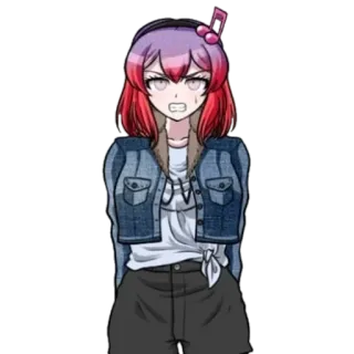 😬 OW fille anime, cheveux roux, casque, mignon, sticker telegram sticker