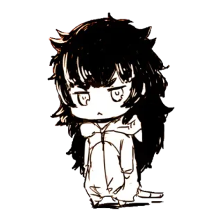 😶 chibi, manga, anime, cartoon, cute, character, drawing, illustration telegram sticker
