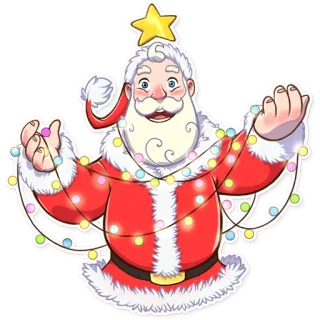 🌟 Santa Claus Papai Noel, Natal, feriado, festivo, luzes, estrela whatsapp sticker