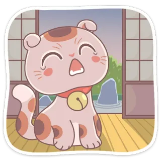 😩 кот, животное, милый, каваий, мультик, наклейка whatsapp sticker