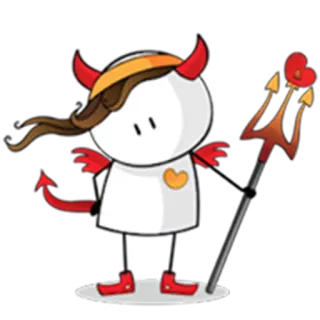 😈 diabeł, miłość, kreskówka, rogi, serce telegram sticker