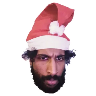😒 noël, bonnet père noël, homme, portrait, festif, fêtes telegram sticker