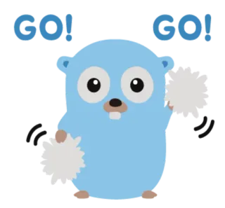 💃 GO! GO! golang, gopher, programación, codificación, mascota, lenguaje go telegram sticker