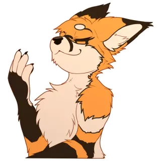 🦊 rubah, furry, antropomorfik, binatang, karakter, oranye, bahagia telegram sticker