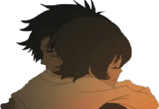 ❤️ anime, hug, love, couple, warm, affection telegram sticker