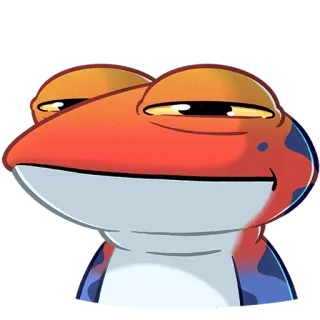 😒 Frosch, Orange, Amphibie, Sticker, Cartoon, Tier telegram sticker