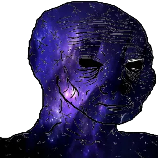👺 Wojak wojak, meme, galaxy, internet culture, sad, depressed telegram sticker