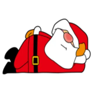 😌 Santa Claus サンタクロース, クリスマス, 睡眠, 漫画, 祝日, お祝い telegram sticker