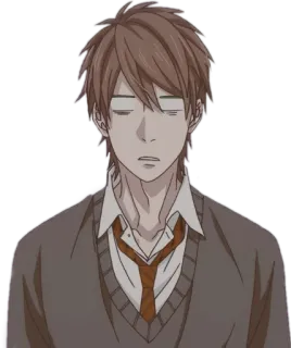 😶 Anime, Uniforme escolar, Masculino, Personaje telegram sticker