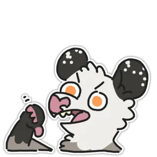 👎 животное, мультфильм, злой, иллюстрация, смешной, персонаж whatsapp sticker