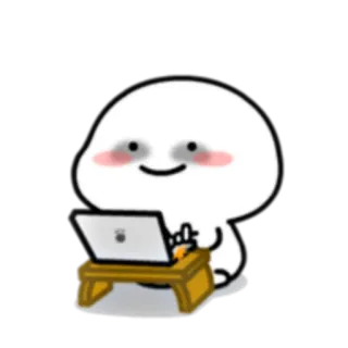 💻 การ์ตูน, แล็ปท็อป, โต๊ะ, หยด, ตัวละคร telegram sticker