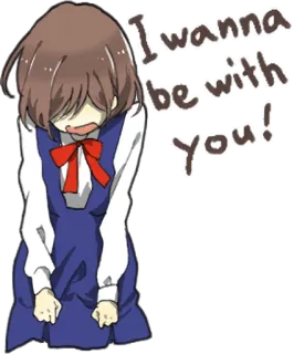 ❤️‍🩹 I wanna be with You! Anime, Manga, Chica, Uniforme escolar, Lindo, Emocional, Quiero telegram sticker