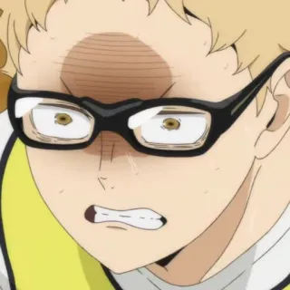 ✨ Kei Tsukishima Haikyuu!! anime, kei tsukishima, haikyuu, tsukishima telegram sticker