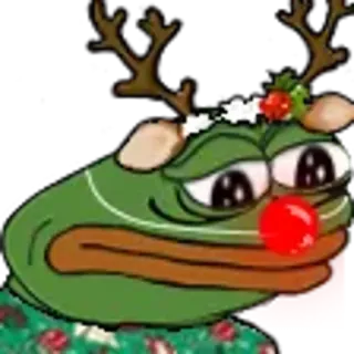 🦌 Pepe the Frog Pepe, frog, christmas, holiday, reindeer whatsapp sticker