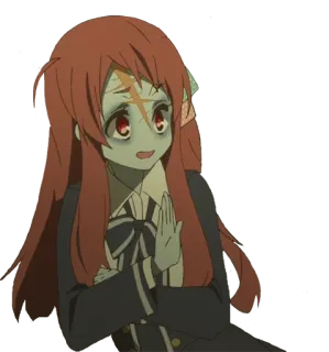 ✋ Аниме, Зомби, Девушка, Персонаж, Милый telegram sticker