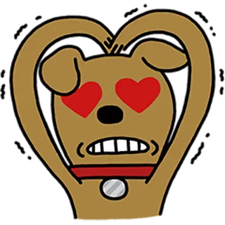❤ chien, coeur, amour, animal, mignon, dessin animé whatsapp sticker