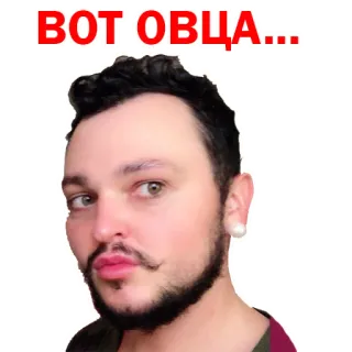 😲 ВОТ ОВЦА... insult, man, meme, face telegram sticker