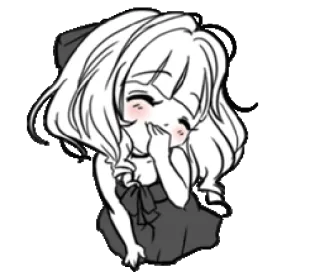 ☺️ Anime, Ragazza, Kawaii, Carino, Cartone animato whatsapp sticker
