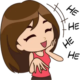 😄 Мультфильм, Девушка, Улыбка, Женщина, Счастливый telegram sticker