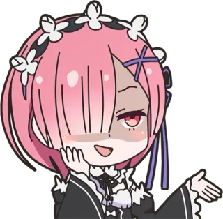 😈 Ram Re:Zero − Starting Life in Another World anime, manga, cute, ram, re zero telegram sticker