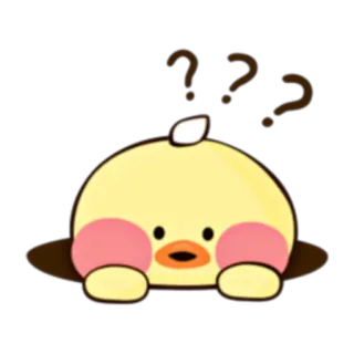 🐥 duck, cute, animal, question, confused, cartoon, sticker telegram sticker