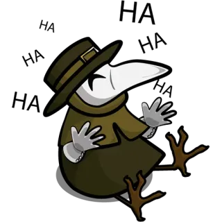 😆 oiseau, médecin de peste, chapeau, masque, mignon telegram sticker