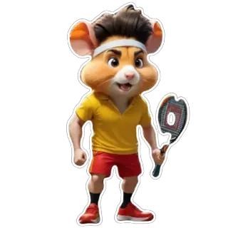 🏸 mouse, tennis, sports, cartoon, athlete, tennis player, anthropomorphic telegram sticker