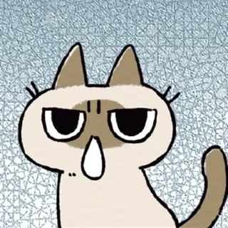 😲 cat, cartoon, animal, cute, siamese cat telegram sticker